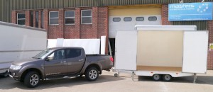 Megan Twin type approved light weight trailer towed by L200